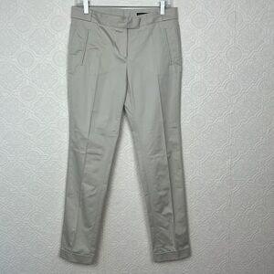 Fabrizio Lenzi Ivory Trousers Pants White Cream Cotton Career 0 2 EU 40 Straight